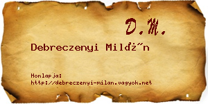 Debreczenyi Milán névjegykártya