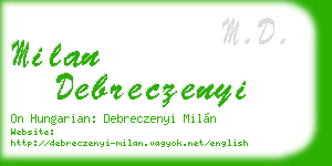 milan debreczenyi business card